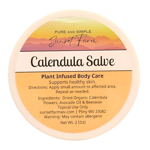 Calendula Salve for Smooth Happy Skin | Organic Non-GMO Small-Batch Herbal Balm | Family Made in WV | 2 oz Jar