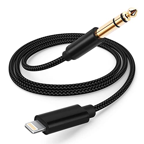 WLTASUY [Apple MFi] 3.3FT Lightning to 1/4 TRS Audio Stereo Cable, 6.35mm 1/4 Male Aux Audio Cord Compatible with iPad, iPhone 13 Pro for Amplifier, Mixer, Home Theater, Speaker ect