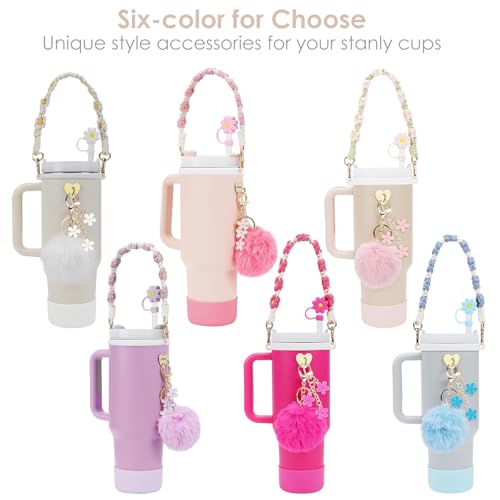 Conjunto de 7 acessórios para copo Stanley Cup 1,134 g 850,5 g, 1 alça de alça de garrafa de água, 1