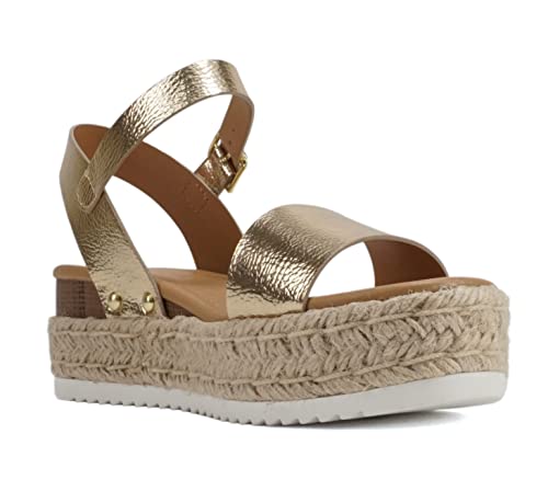 Image of Soda CLIP ~ Women Open Toe Ankle Strap Platform Espadrille Sandal