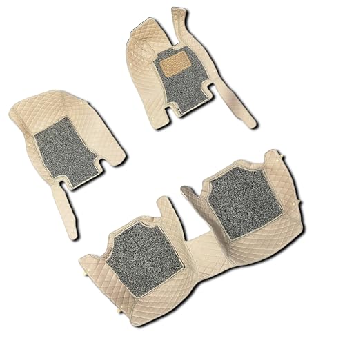 Image of Capdell 7D Car Floor Mats Compatible for Mahindra XUV 700 5 Seater || Luxury Leather Double Car Floor Mat Complete Set || 100% Waterproof and Washable || Color :- Beige
