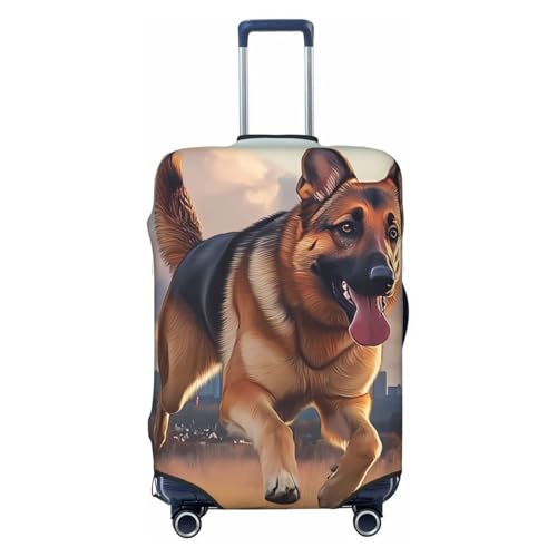German Shepherd Elastic Travel Luggage Cover, Washable Spandex Suitcase Protector, Anti-Scratch Fits 18-32 Inch
