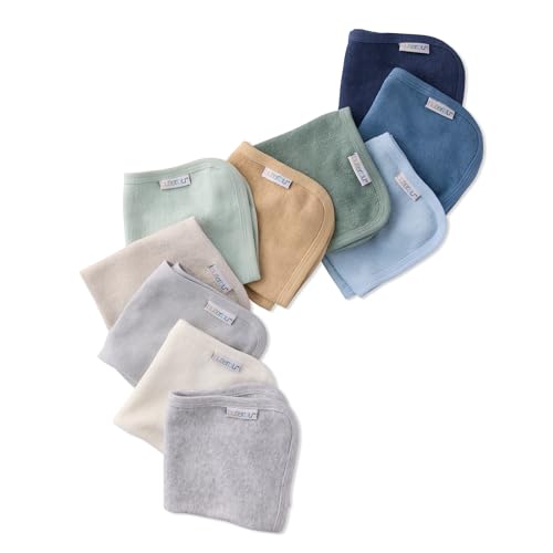 Butterblu River 10-Pack Baby Terry Washcloths 100% Organic Cotton Absorbent for Baby and Toddler Boys & Girls Seafoam Terra Rainbow One Size
