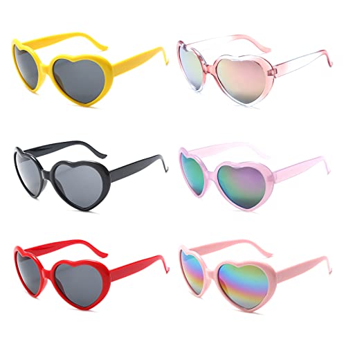 Yameize Vintage Corazón Gafas De Sol 6pack - Para Mujeres Hombres Amor En Forma De Corazón 6pcs Grupo Fancy Colorido Uv400 Gafas De Protección Fiesta Al Aire Libre Yameize Vintage Corazón Gafas De Sol 6pack - Para Mujeres Hombres Amor En Forma De Corazón 6pcs Grupo Fancy Colorido Uv400 Gafas De Protección Fiesta Al Aire Libre