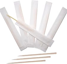 Disposable Wooden Toothpicks with Paper Packing | 2 inch (5 CM) | Pack of 1000 | Individually Wrapped for Hygiene | Eco-Friendly Bamboo Toothpicks for Restaurants, Catering and Home Use