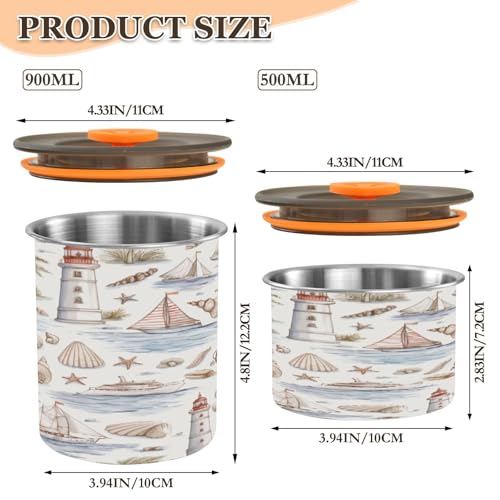 Envase para café ATTX acero inoxidable 900ml con tapa hermética miniatura 2