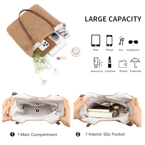 Bolso Tote de Playa Tejido para Mujer miniatura 3