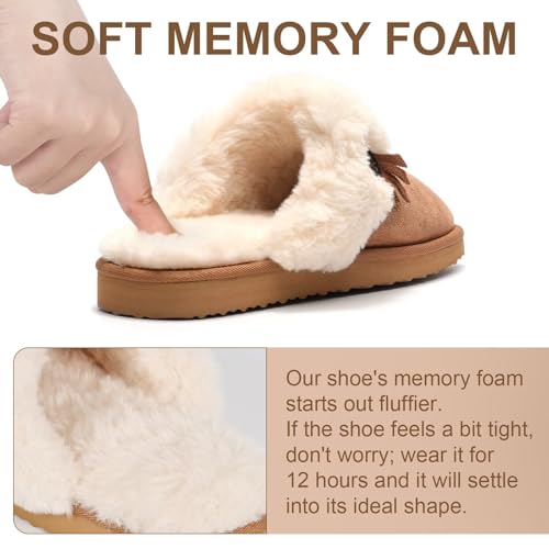OOW Fuzzy House Slippers for Women with Memory Foam Comfy Bedroom Fluffy Western Cowgirl Boot Slippers Indoor Outdoor Square Toe3