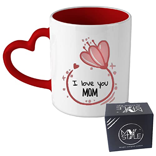 My Custom Style Tazza CUORE manico rosso#Mamma - i...