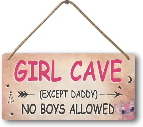 Room Decor For Girls Cute Stuff For Teen Girl Bedroom Decor Pink Room Decorations For Girls 10-12 Kids Bedroom Furniture Girl Cave No Boys Allowed Signs Room Wall Decor 12x6 In