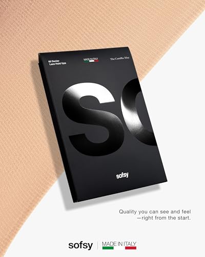 Image of sofsy 100% OEKO-TEX Certified - Italian Women's Opaque Thigh High Stockings | Ultra Soft Dual Silicone Lace Top Stay Ups