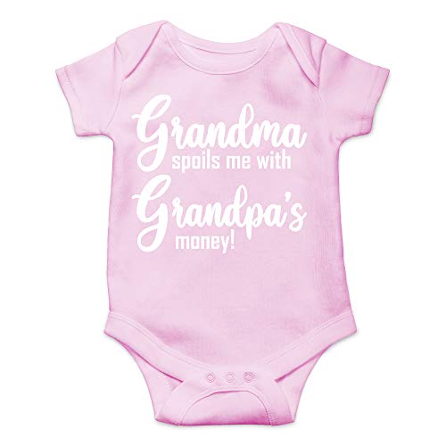 Image of CBTwear Grandma Spoils Me With Grandpa's Money Baby Bodysuit Cute Newborn Clothes Unisex Humor Romper