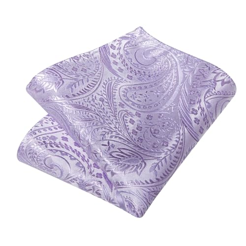 Image of DiBanGu Mens Paisley Tie Sets Silk Jacquard Woven Floral Necktie and Pocket Square Cufflinks Wedding Business Party