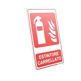 Adatto a diversi ambienti: Questo segnale è indicato per aziende, magazzini, capannoni, officine, laboratori, depositi, aree produttive, parcheggi coperti, corridoi tecnici e spazi in cui è necessario segnalare chiaramente un estintore carrellato. La grafica in stile segnaletico rende il cartello facilmente riconoscibile e aiuta a orientare personale, addetti e visitatori. È particolarmente utile nei luoghi dove la rapida individuazione del dispositivo è importante.