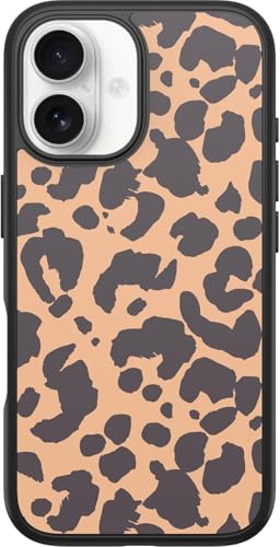 Image of OtterBox iPhone 16 (Only) - Symmetry Series+ Case - Leo Look (Black) - Snaps to MagSafe - Ultra-Sleek - Raised Edges Protect Camera & Screen - Non-Retail Packaging