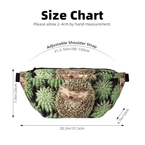 Sac banane de course à pied léger et décontracté à motif cactus