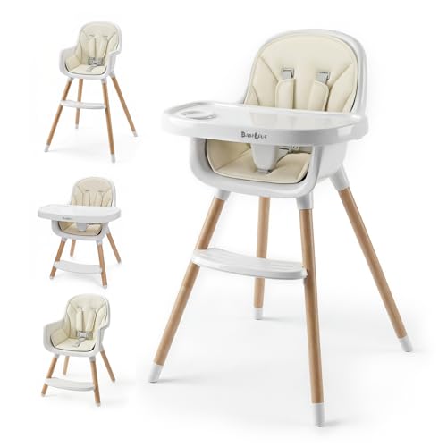 Baby High Chair Wooden Highchair with Removable Tray