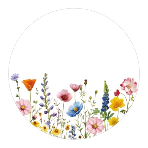 G2PLUS Geschenkaufkleber mit Wiesenblumen: 4cm Round Etiketten Aufkleber für Gastgeschenken Hochzeitsgeschenke Geburtstagsgeschenke 120stk