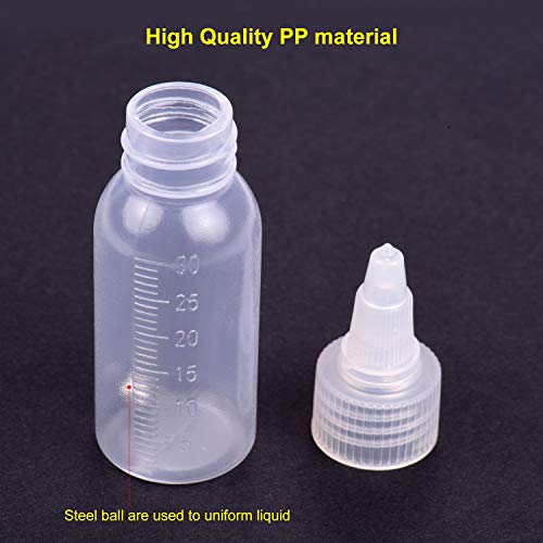 Entweg Paint bottles, Box of 10-Each 1.2-Ounce(35cc) Airbrush Bottles Paint Storage Bottles PP Jar and Cover with Scale Line Leak-proof for Dual-Action Siphon Feed Air Brush Airbrushing Accessories
