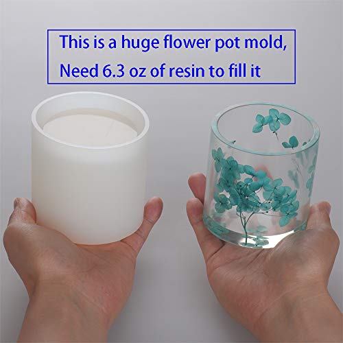 image for VTurboWay Big DIY Cylinder Resin Plant Mold, Internal Diameter 2.95