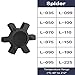 XIKE L075 Solid Type Flexible NBR Rubber Spider Center Insert Fits for L Jaw Coupling Set, Black (8 Pack)