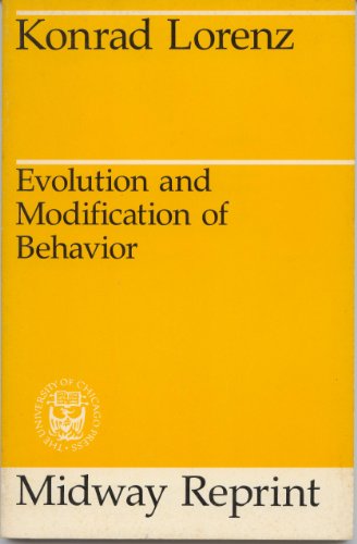 Evolution and Modification of Behavior 0226493342 Book Cover