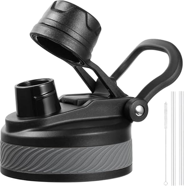Lid for Hydro Flask Wide Mouth, 2-in-1 Straw Lid Spout Lid for Hydro Flask 12 16 20 32 40 OZ Wide Mouth Water Bottle, Chug Cap Replacement Lids Accessories