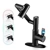Rotatable Bathroom Faucet with Temperature Display in Celsius(Batteries-Free), Height Adjustable Sink Smart Faucet with 3 Water Settings for Bathroom RV Lavatory Vanity Sink, LCF-2401, Matte Black