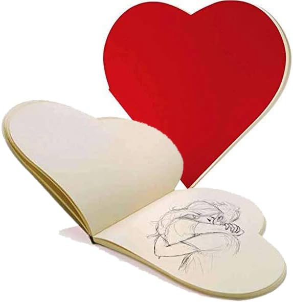Jot 2 x Heart Shaped Red Hardcover Writing Notebook | 80 Pages Cream Coloured | 185mm (L), 160mm (H), 13mm (D)