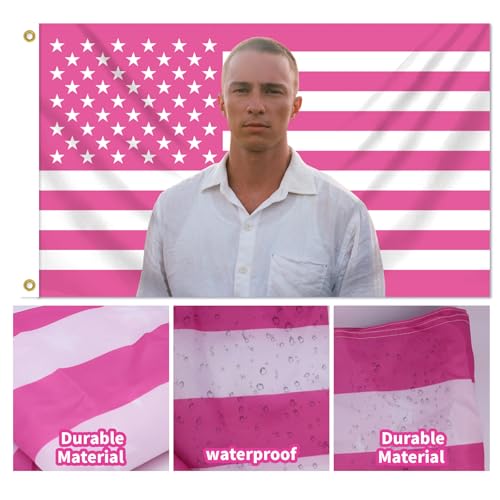 BOYSSPAA USA Flag Tapestry Pink American Flag with Drew & Starkey Design 3x5 ft Indoor Outdoor Funny Background for Dorm and Party - Image 5