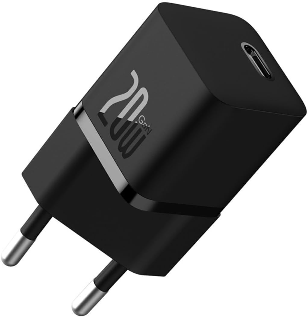 Baseus Turbo 20W GaN5 USB-C Charger, black, front view
