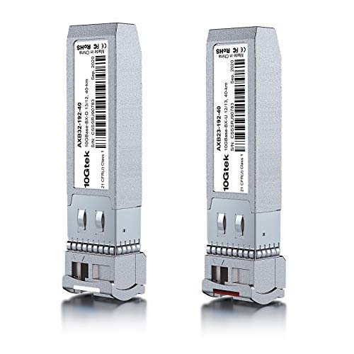 Image of 10Gtek a Pair of 10G SFP+ Bidi Transceiver, 10GBase-BIDI 1270nm /1330nm SMF, DOM, up to 40km, for Cisco SFP-10G-BX40D-I /SFP-10G-BX40U-I, Ubiquiti UniFi, Mikrotik, D-Link, Supermicro, Netgear and More