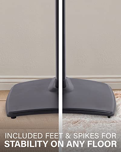 Sanus Adjustable Height Wireless Speaker Stands Designed For Sonos One, One Sl, And Play:1 - Tool-Free Adjustment Up To 16" And Built-In Cable Management - Black / Pair #TOP5