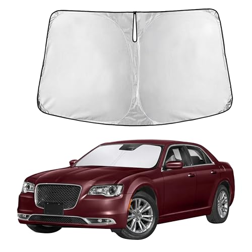 Image of Autovir Windshield Sun Shade Fit for 2011-2024 2025 2026 Chrysler 300 Sunshade, Front Car Window Shades Sun Visor, Blocks UV Rays & Heat, Car Accessories