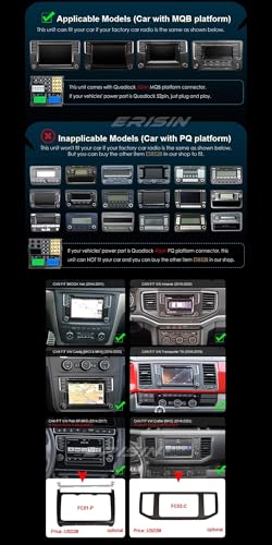8-Core 4GB+64GB Android 14 Car Stereo for VW Crafter Polo 6R Amarok Caddy T6 Skoda Yeti Support GPS Sat Nav Wireless Carplay Android Auto DSP Bluetooth 5.0 Dual Band Wifi DAB+ Head Unit - 7