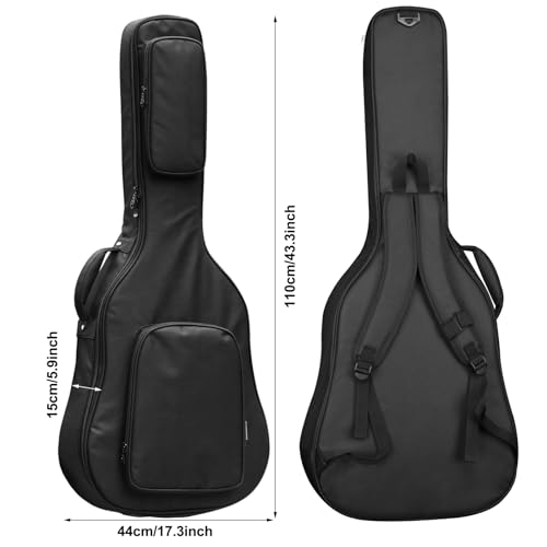 Housse de Guitare Acoustique de 41 Pouces, Sac à Dos Rembourré de Guitare 24MM, Etanche Guitare Etui de Transport, Guitar Gig Bag Case avec Poches Externes, Indéchirable 600D Oxford Tissu, Noir - Les Beatles, Paul McCartney, John Lennon, RIngo Starr, George Harrison Housse de Guitare Acoustique de 41 Pouces, Sac à Dos Rembourré de Guitare 24MM, Etanche Guitare Etui de Transport, Guitar Gig Bag Case avec Poches Externes, Indéchirable 600D Oxford Tissu, Noir – Image 3
