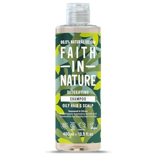 Faith In Nature Natural Seaweed & Citrus Shampoo Detoxifying for Oily Hair & Scalp Vegan & Cruelty Free No SLS Silicones or Parabens 400ml