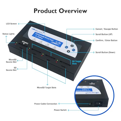 Duplicateur carte SD autonome Vinpower SDMiniDup Copieur de cartes MicroSD 1 à 3