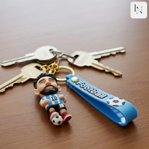 Image of Football jersey Keychain | Ronaldo key chains | messi Keychain | 3D Cute silicone key chain for bike men | soccer Keyring gifts for boys | anime key holder for bag