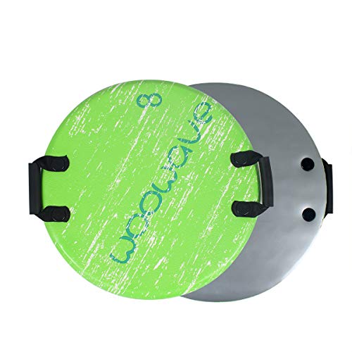 WOOWAVE Snow Sled Super Lightweight 21 inch Saucer Foam Sleds with PE Core and Slick Bottom Disc Toboggan for Kids -1 Pack (Green)
