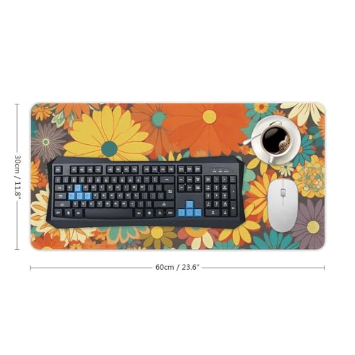 Grand tapis de souris floral pour un bureau à la maison élégant et ordonné