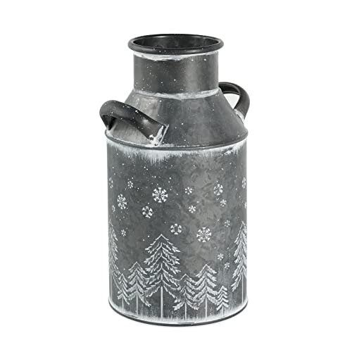 Putuo Decor Galvanized Milk Can, Rustic Shabby Chic Metal Flower