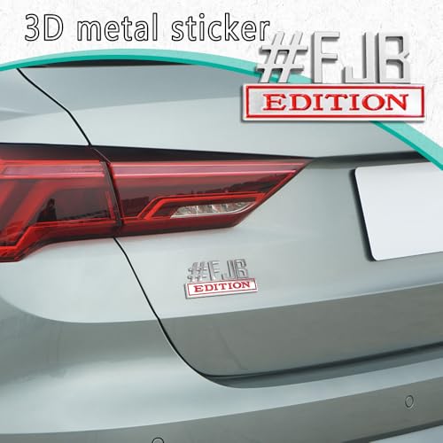 Image of FJB Edition Car Emblem, 3D Letters #FJB Car Edition Emblem, Car Decal 3D Raised Letters Bumper Sticker, 3D Car Exterior Emblems Badge 3D Sticker Decal Fit for Cars Bumper Window