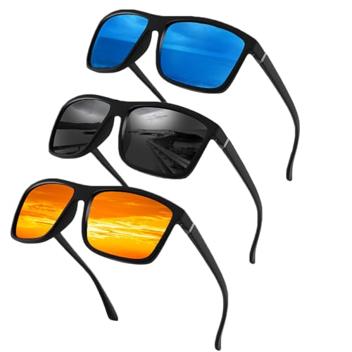 Risipu Gafas de sol polarizadas para hombre y mujer, paquete de 3...