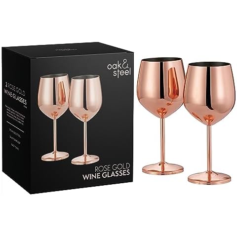 Oak & Steel Copper Wine Glasses Set Cover