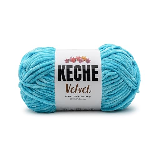 Keche Velvet Yarn for Crocheting, Soft Chenille Bulky Baby Blanket