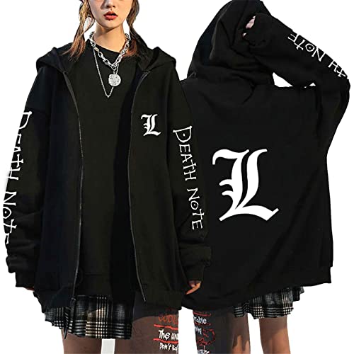 Image of keephen Anime Death Note Sweatshirt Men Women Harajuku Zipper Hoodie Hip Hop Pullover Tops