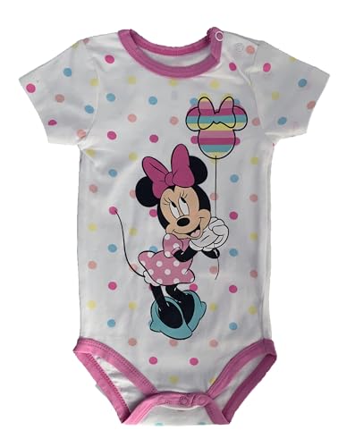 Minnie Mouse Babygrow Baby Romper Bodysuit (White Spot, 18-24 Months)
