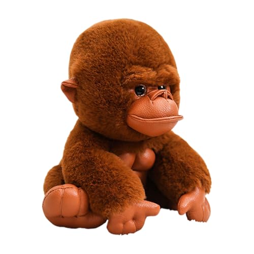 Juguetes de peluche grandes para niños – Peluche de mono hiperrealista de 7,87 pulgadas, figura de Gibbon, cojín decorativo para dormitorio, sala de estar, sala de juegos