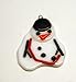 Melted Snowman with a Red Scarf Unique Handmade Fused Glass Christmas Ornament
